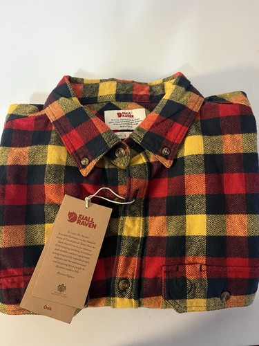 Camicia uomo Fjallraven nuova con etichetta slim fit flanella a quadri bottoni skog tasche L - Foto 6 di 6