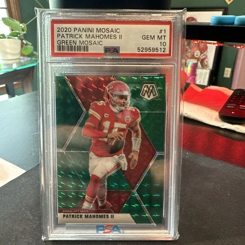 2020 Panini Mosaic Patrick Mahomes II Green Mosaic Prizm #1 PSA 10 GM MT