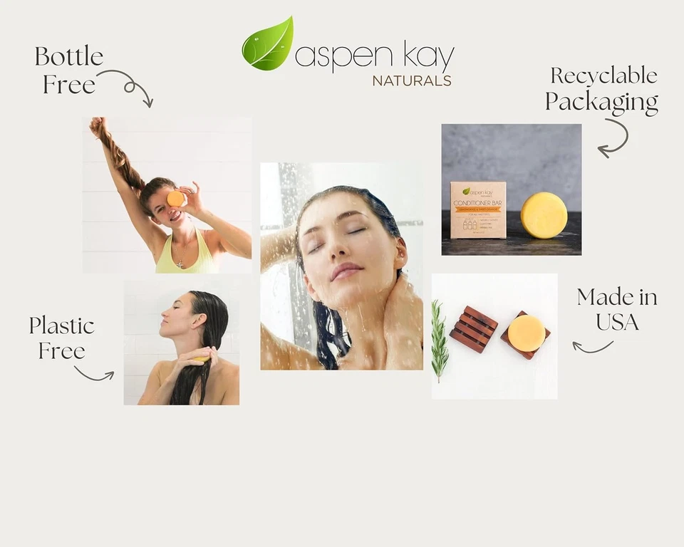 Barra acondicionadora Aspen Kay Naturals, hierba de limón, 2,3 onzas. Hecho con Natural...  Foto 2 de 4