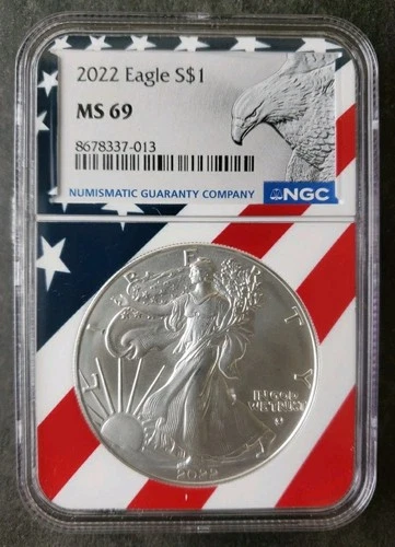 2022 $1 American Silver Eagle Dollar NGC MS69