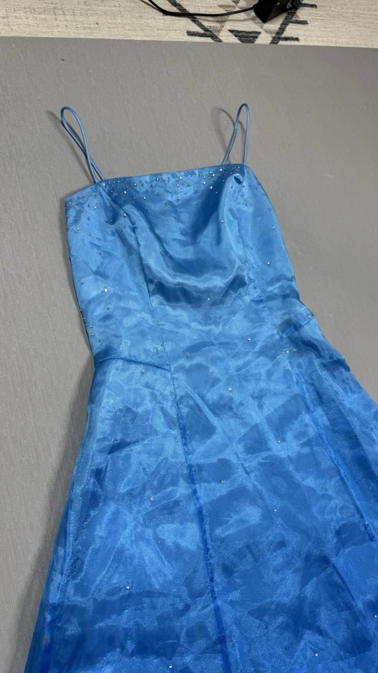 Vestido De Colección Y2K Saltar Ropa Azul Ombre Hada Princesa Hoco Baile de graduación Brillante Floral S Foto 4 de 4