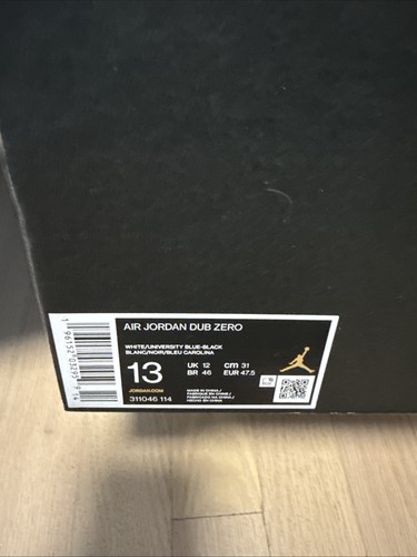 Jordan Men's Dub Zero RETRO - Size: 13 - 311046 114 - White / Black - Blue - NEW - Picture 4 of 6