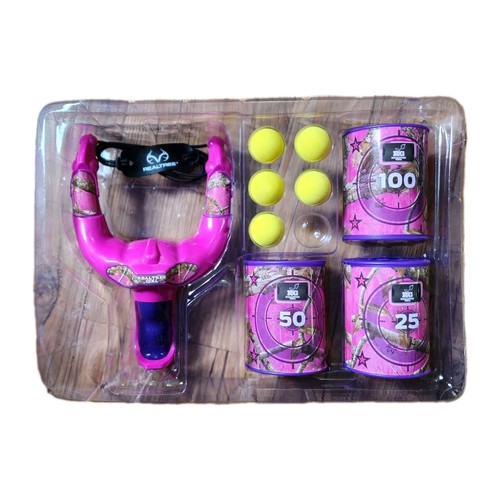 Juego de 5 bolas de espuma y 3 latas de plástico Realtree Girl Slingshot Toy - Caja abierta - Imagen 3 de 7