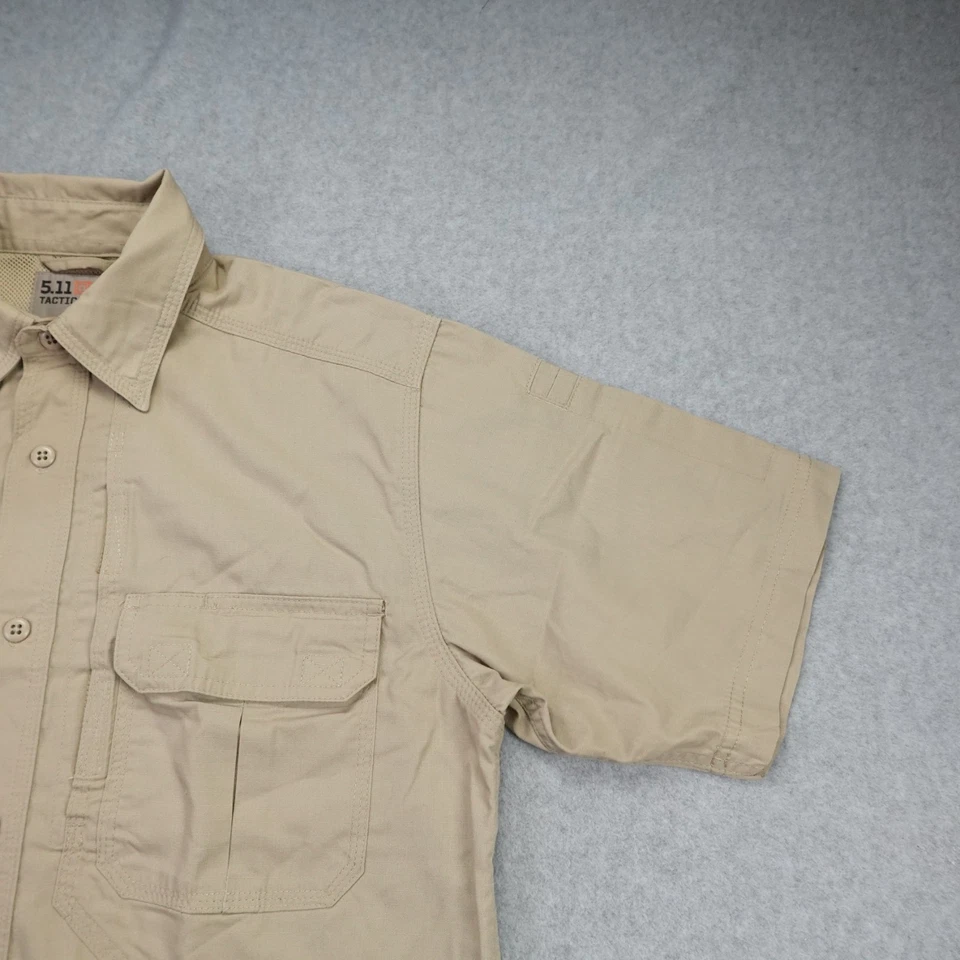 5.11 Tactical Shirt Mens Small Beige Short Sleeve Covert Concealed Carry Vented - Image 4 of 4