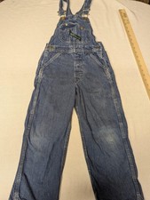 Key Imperial Overalls Youth 7 Blue Denim Bib Made in USA Adjustable Workwear
