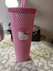 Hello Kitty Bioworld Pink Studded 24oz Acrylic Tumbler with Straw