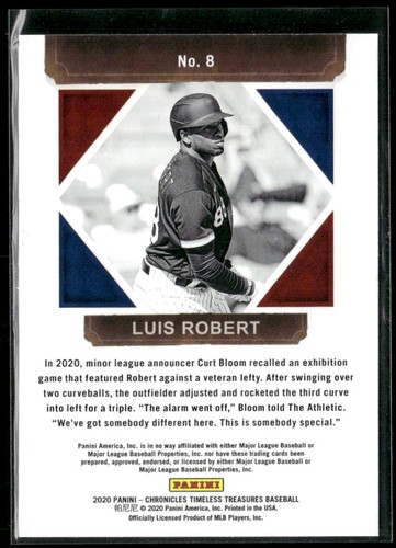 2020 Panini Chronicles #8 Luis Robert Timeless Treasures - Picture 2 of 2