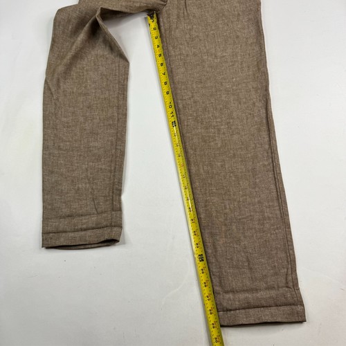 Banana Republic Mens 30x29 Brown Cotton Linen Blend Mason Athletic Tapered Pants - Picture 10 of 11