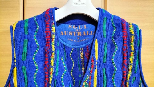 SOUL OF AUSTRALIA COOGI 3D Knit Vest Multicolor Size-M Unworn Made In Australia - Picture 13 of 24