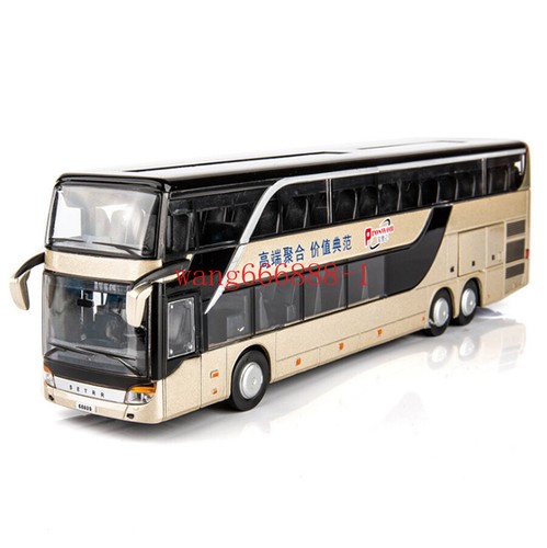 New 1:32 Scale Alloy Bus Pull Back Model with Music Light Diecast Toy Vehicle - Picture 11 of 15