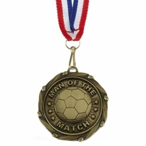 Man of the Match Medals AM1055.12 with Ribbon - FREE Engraving - Free P+P - Afbeelding 1 van 5