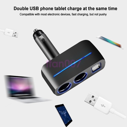 Adaptateur Prise Allume Cigare Voiture Double USB Double Prise Chargeur Splitter 12V - Photo 7 sur 12