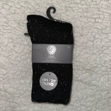 Vince Camunto Women’s Knit Boot Socks Pack of 2 Black Speckled Cotton Blend NWT