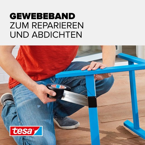 tesa extra Power Universal Gewebeband - Gewebeverstärktes 50m x 50mm, Schwarz  - Bild 2 von 7
