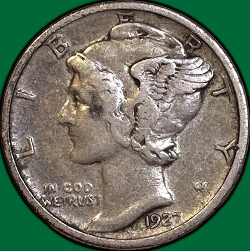 1927-S Mercury Dime Very Fine VF Coin #35992