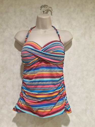 Anne Cole Ladies Tankini Swim Top Size M Multi Trop w/ Black Boy Short - Picture 4 of 6