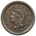 New Listing1849 Braided Hair Large Cent, N-3, R3+, Eds (b)