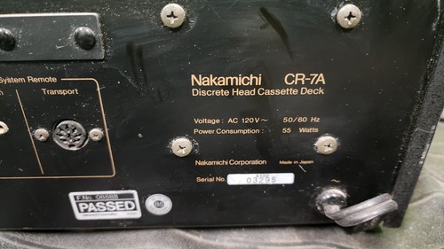 Nakamichi CR-7A Lettore Cassette Deck per Riparazione o RICAMBI - Foto 11 di 13