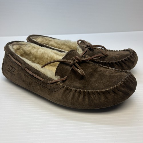 UGG Women's Dakota Moccasins  Chestnut Suede Slippers Size 9 - Picture 6 of 9