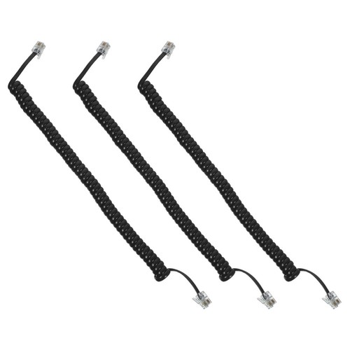 3 Pcs Telephone Handset Cable Office Cord Cords for Landline Coiled