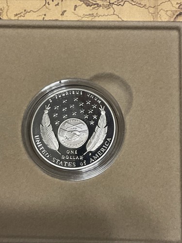 2004 US Mint Lewis & Clark $1 Silver Proof Coin and Native American Pouch Set #3 - Picture 6 of 12