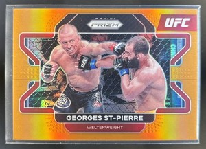 2022 Panini Prizm UFC Georges St-Pierre Orange Prizms /99 #61