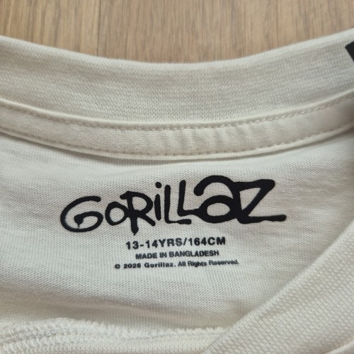 Gorillaz T-shirt 13-14 Years Primark 2025 Cream Off White New with Tags - Picture 4 of 8