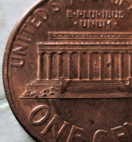 1994-P MEMORIAL CENT, REVERSE FEEDER FINGER SCRAPES, MS, RED, CIRCULATED - Picture 2 of 3