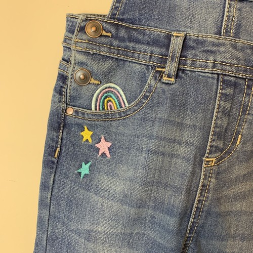 toddler girls overalls size 4T. NWT! Wonder Nation Brand. Unicorns And Rainbows - Imagen 3 de 5