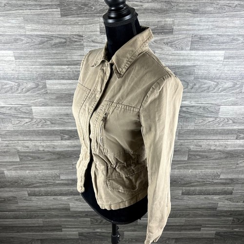 GAP Snap & Zip Up Stretch Waist Brown Casual Jacket Women's Size XS - Picture 3 of 13