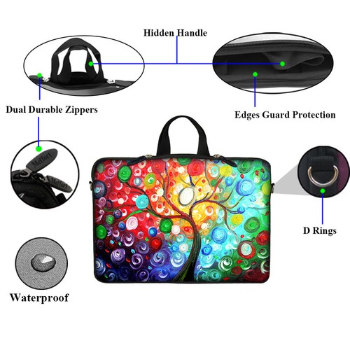 17" 17.3" Neoprene Laptop Notebook Computer Sleeve Bag Case 3128 - Picture 2 of 3