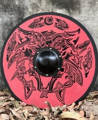 Christmas Medieval Wooden Viking Shield - Medieval Warrior Wooden Viking Shield - Bild 4 von 11
