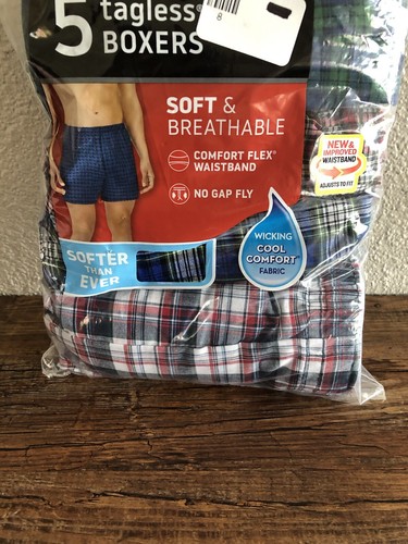 NWT Hanes 4 Pack No Gap Fly Soft Breathable Boxers Plaid Size 2XL 44-46 - Picture 4 of 16