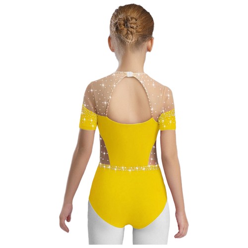 Kids Girls Leotard One Piece Bodysuit Gymnastics Dancewear Ballerina Costume - Picture 46 of 75