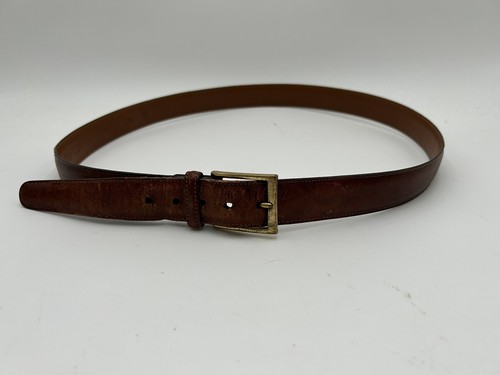 Brooks Brothers Cintura Uomo 40 Pelle Marrone Regolabile L 44,5 - Foto 2 di 6