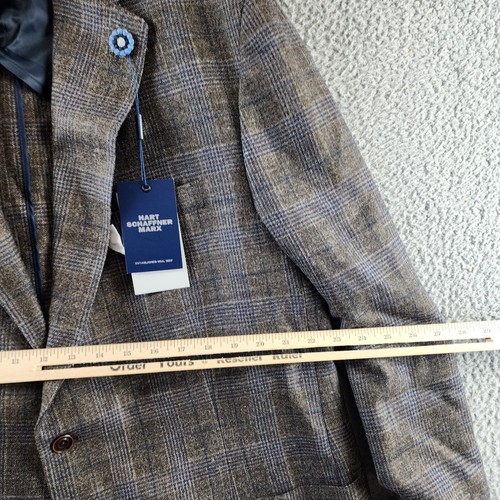 Hart Schaffner Marx New York Plaid Regular Fit Sport Coat Men's 48L Brown/Teal - Picture 10 of 19