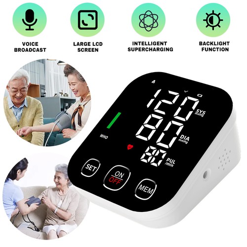 Gran pantalla Medidor de Presión Arterial Maquina para Medir la Presión Monitor - Imagen 4 de 19