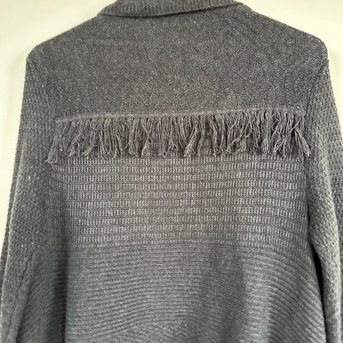 Lucky Brand Waterfall Cardigan Sweater Oversized Fringe Open Front MEDIUM - Picture 8 of 12