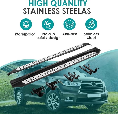 Running Boards Nerf Bar Compatible for 2014-2019 Toyota Highlander - Picture 3 of 9