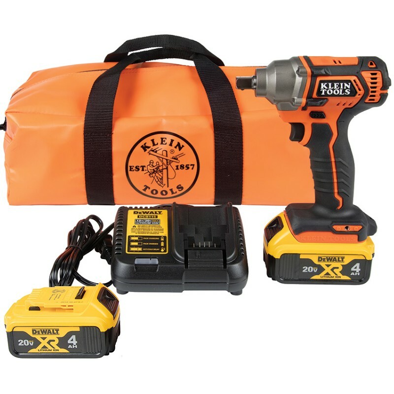 Klein Tool 1 2 inch Lineman Cordless Impact Wrench Kit eBay