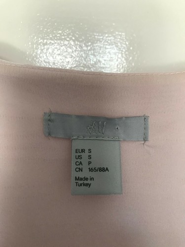 H&M Pink Ruffled Sleeveless Round Neck Shift Dress UK Size S 8 10 Frilled Hem - Picture 3 of 6