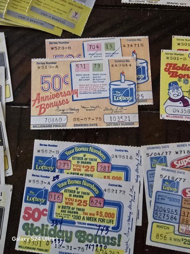 25 1975 Super 50 MARYLAND STATE LOTTERY TICKETS Vintage Race Track Mountain View - Picture 5 of 13