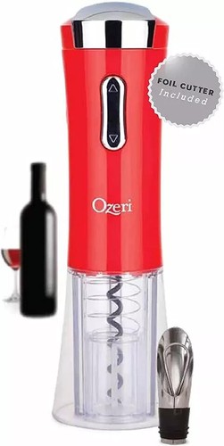 Ozeri Nouveaux Electric Wine Opener Red with Foil Cutter - Bild 2 von 7