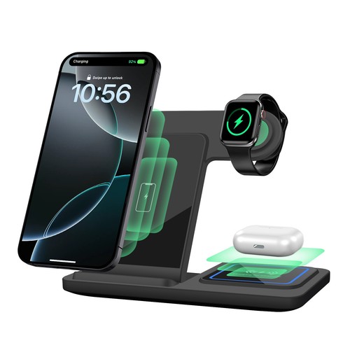 3in1 Wireless Charger Fast Charging Dock For Apple Watch Air Pods iPhone17 16 15 - Bild 1 von 28