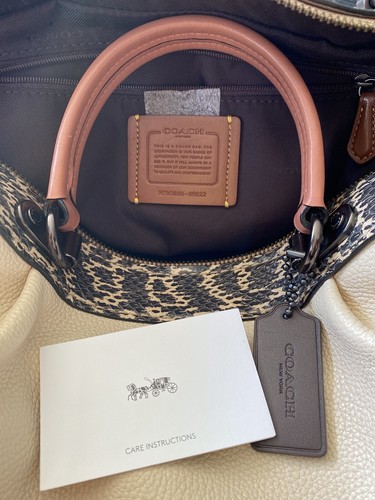 Coach Leather Snake Trim Bag Soft Textured Colour Block Great Condition As New - Picture 6 of 9