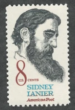 US. 1446. Sidney Lanier (1842-81) Poet, Musician & Critic. MNH. 1972