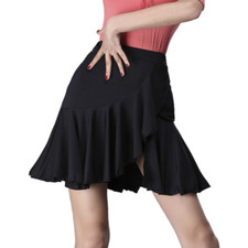 Ladies Ballroom Latin Dance Skirt with Shorts Dancewear Tango Skate Ruffle Slim