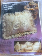 Yours Truly Romantic Love Bird Trapunto Embroidery Pillow Kit 1983