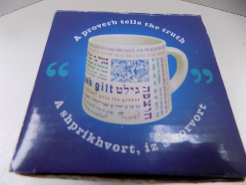 YIDDISH MUG 24 Yiddish Proverbs w/ English Translation Jewish Jokes NIB Gift - Picture 5 of 12