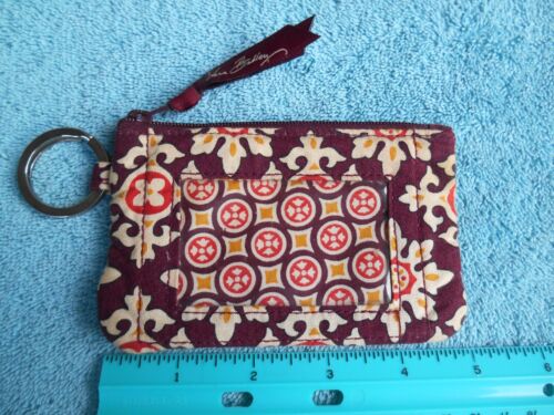 VERA BRADLEY 5" ZIPPERED KEYCHAIN WALLET MAROON - Picture 3 of 13